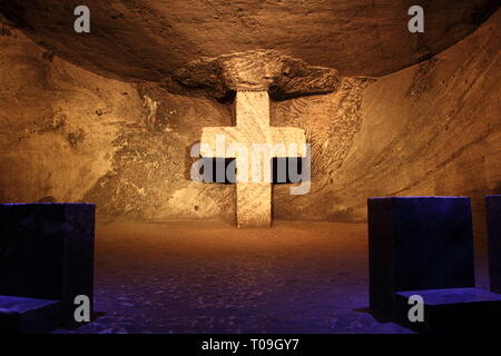 Chemin de Croix dans la cathédrale de sel de Zipaquirá, à Zipaquirá au nord de Bogota, Colombie Banque D'Images