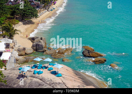 Auf Der Strand Lamai Koh Samui, Golf von Thailand, Thaïlande | Lamai Beach, sommaire, Koh Samui, Golfe de Thailande, Thaïlande Banque D'Images