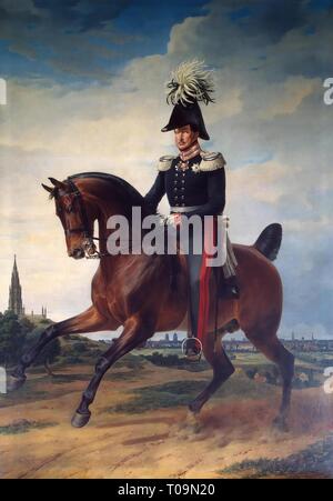 'Portrait équestre de Frédéric-guillaume III'. Galerie de l'armée le Palais d'hiver. Allemagne, 1831. Dimensions : 361x258 cm. Musée : Etat de l'Ermitage, Saint-Pétersbourg. Auteur : Franz Krüger. Banque D'Images