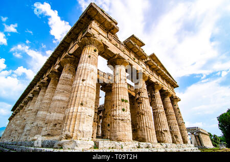 Paestum , temple de Neptune ou Hera II. Italie Banque D'Images