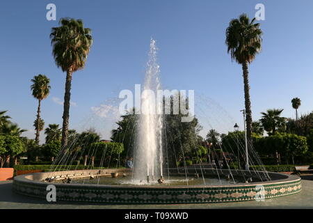 Fontaine dans le parc Lalla Hasna, Medina, Marrakech, Marrakesh-Safi région, le Maroc, l'Afrique du Nord Banque D'Images