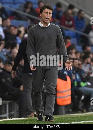 Barcelone, 17-03-2019. 2018 LaLiga/ 2019, date 28. Espanyol-Sevilla. Espanyol manager Joan Francesc Ferrer Rubi pendant le jeu Espanyol-Sevilla Banque D'Images