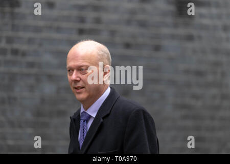 Londres, Royaume-Uni. 19 mars 2019, Chris Grayling MP, PC, Secrétaire aux transports arrive à une réunion du Cabinet au 10 Downing Street, Londres, Royaume-Uni. Crédit : Ian Davidson/Alamy Live News Banque D'Images