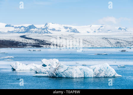 Jokulsarlon Glacial Lagoon. Parc national du Vatnajökull. Attraction touristique de l'Islande Banque D'Images