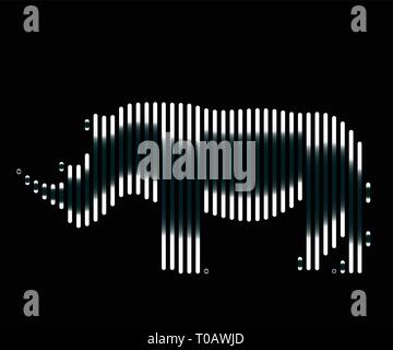 Icône vecteur de Rhino. Animal symbole- Vectorgrafik. Ligne vectorielle libre isolé. Animaux d'Afrique. Illustration de Vecteur