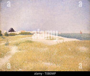 'Fort Samson, Grandcamp'. France, 1885. Dimensions : 65x81,5 cm. Musée : Etat de l'Ermitage, Saint-Pétersbourg. Auteur : Georges Seurat. GEORGES SEURAT . Georges Pierre SEURAT. Banque D'Images