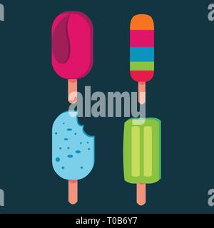 Ice cream stick vector illustration set Illustration de Vecteur