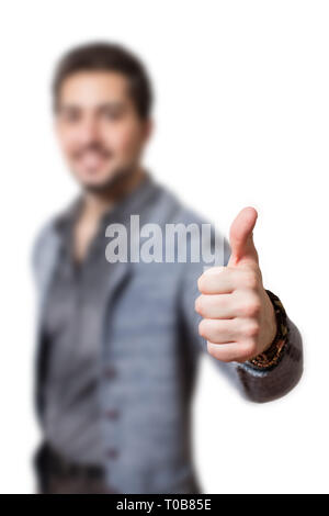 Pouce humain dans un geste d'approbation symbolique Thumbs up Banque D'Images