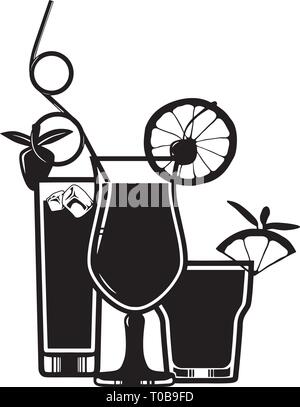 Beer Mug Brewery Cerveza bouteille de whisky cocktail Liqueur Boisson Boissons Label Boire de l'alcool liquide Ice Cube .SVG .EPS .PNG Clipart espace vectoriel Illustration de Vecteur