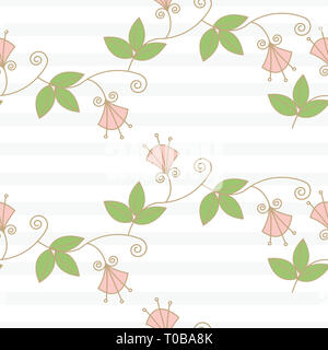 Motif floral transparent très tendance en Banque D'Images