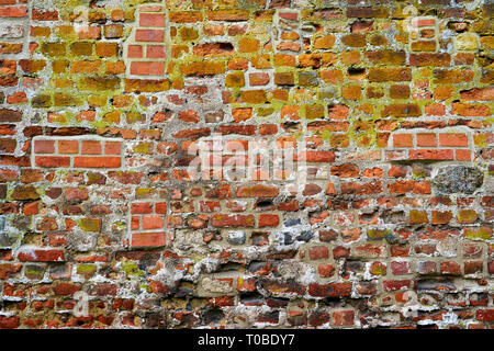 Vieux Mur réparé avec la texture de brique Banque D'Images