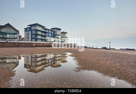 L'estuaire de l'Exe au coucher du soleil, Exmouth, Devon, Grande Bretagne. Banque D'Images
