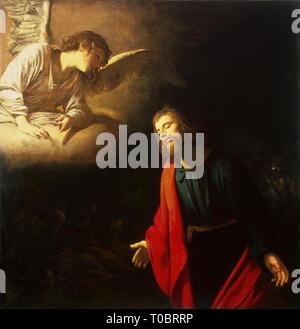 'Le Christ au Jardin de Gethsémani (l'agonie dans le jardin)'. Hollande, vers 1617. Dimensions : 113x110 cm. Musée : Etat de l'Ermitage, Saint-Pétersbourg. Auteur : Gerrit van Honthorst. Banque D'Images