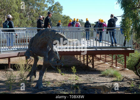 CANYON de dinosaures, l'Australian Age of Dinosaurs Museum of Natural History, Winton, Queensland, Australie. Banque D'Images