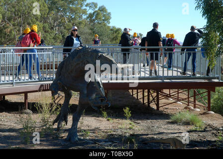 CANYON de dinosaures, l'Australian Age of Dinosaurs Museum of Natural History, Winton, Queensland, Australie. Banque D'Images