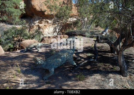 CANYON de dinosaures, l'Australian Age of Dinosaurs Museum of Natural History, Winton, Queensland, Australie. Banque D'Images