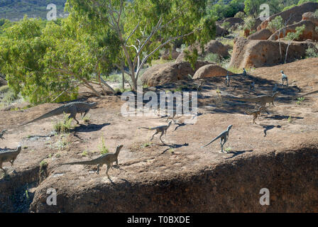 CANYON de dinosaures, l'Australian Age of Dinosaurs Museum of Natural History, Winton, Queensland, Australie. Banque D'Images