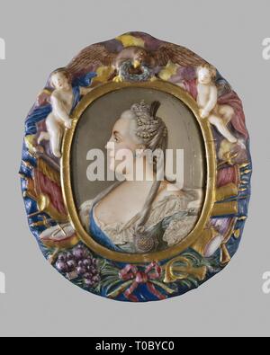 'Portrait de Catherine II'. par la peinture de Rokotov, F.S. 1763. La Russie, Saint-Pétersbourg, 1765. Dimensions : 8,7x7,1 cm (ovale), 14,1x12 cm (cadre). Musée : Etat de l'Ermitage, Saint-Pétersbourg. Auteur : Andrey Cherny. Banque D'Images