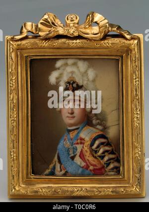 'Miniature' Portrait du Comte Grigori Grigorievitch Orlov''. La Russie, fin des années 1760 et au début des années 1770. Dimensions : 7,2x5,3 cm. Musée : Etat de l'Ermitage, Saint-Pétersbourg. Auteur : Andrey Cherny ( ? ). Andreï Ivanovitch Chyorny. Banque D'Images