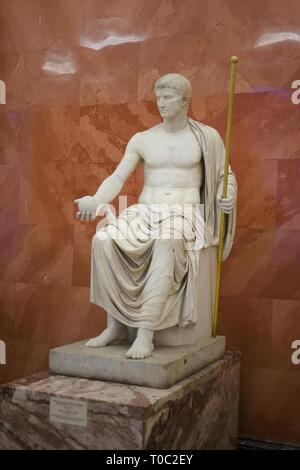 'Statue de l'empereur Octavian Augustus que Jupiter'. La Rome Antique, première moitié du 1er siècle. Dimensions : 187 cm. Musée : Etat de l'Ermitage, Saint-Pétersbourg. Banque D'Images