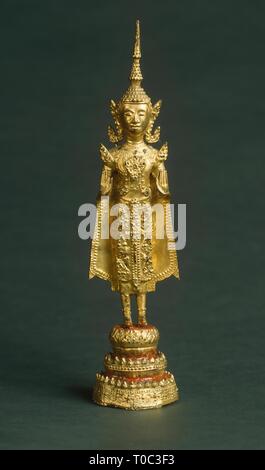 Bouddha couronné "pacifier l'océan". Le Siam (Thaïlande) maintenant. Art de Bangkok, seconde moitié du xviiie siècle. Dimensions : h. 20 cm. Musée : Etat de l'Ermitage, Saint-Pétersbourg. Banque D'Images