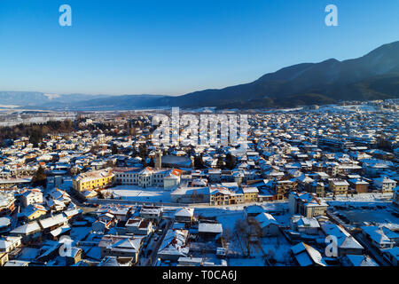 L'Europe, la Bulgarie, Bansko, Bansko et vue aérienne du parc national de Pirin, site de l'Unesco Banque D'Images