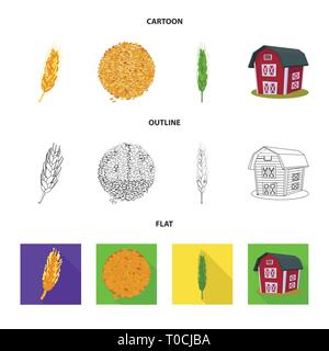 Printemps,grenier,spike,graines,des,Culture,dur,industrie,farine, pain, céréales,graines,automne,,oreille,orge,son de blé,remise,golden,alimentation,or,rural,chalet,vert,d'avoine,estate,agriculture,agriculture,usine,seigle blé,maïs,grain,récolte,ferme,,champ,set,icône,,illustration,collection,isolé,design,graphisme,élément vecteur vecteurs,signer , Illustration de Vecteur