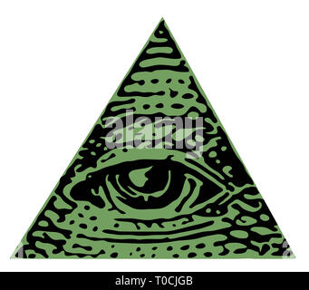 Eye of providence illuminati franc-maçonnerie illustration triangle Banque D'Images