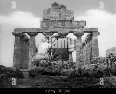 Paestum, temple de Ceres, 1960 Banque D'Images