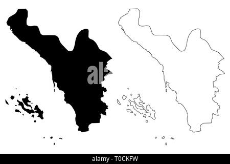 Région de Jizan (régions de l'Arabie Saoudite, Royaume d'Arabie saoudite, KSA) map vector illustration, scribble sketch carte de Jizan Illustration de Vecteur