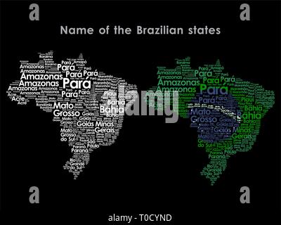 Nom de l'Etats du Brésil Illustration de Vecteur