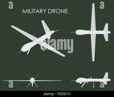 Drone militaire prédateur. Illustration de Vecteur