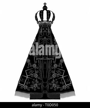 Notre Dame Aparecida trame noire Illustration de Vecteur