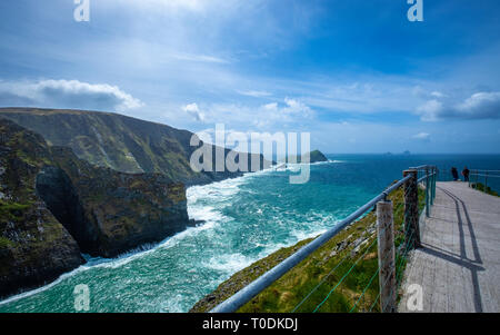 Magnifique paysage à Kerry Cliffs près de Portmagee, Skellig Ring, Co Kerry, Ireland Banque D'Images