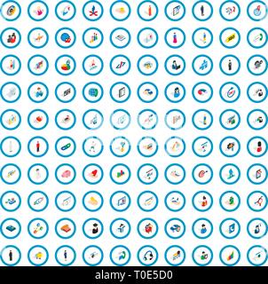 100 les droits de l'icons set, style 3D isométrique Illustration de Vecteur