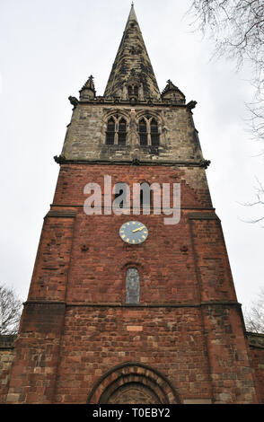 Le clocher de l'église St Mary à Shrewsbury Banque D'Images