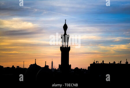 Coucher du soleil au Caire Banque D'Images