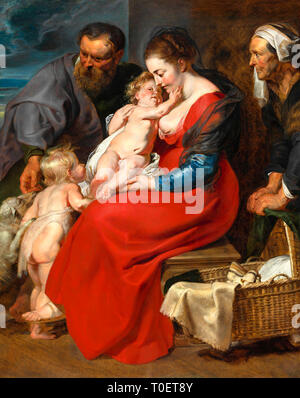 Peter Paul Rubens, la Sainte Famille avec les Saints Elizabeth et Jean le Baptiste, peinture, ch. 1610-1620 Banque D'Images