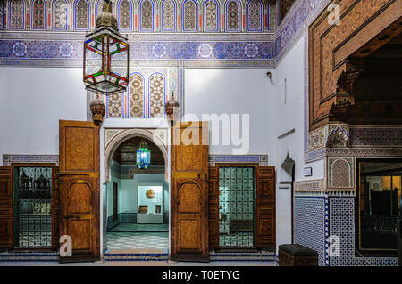 Intérieur du Palais Dar Si Said dans la médina de Marrakech, Maroc Banque D'Images