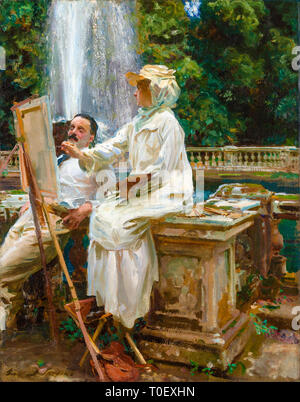 John Singer Sargent, La Fontaine, Villa Torlonia, Frascati, Italie, peinture, 1907 Banque D'Images