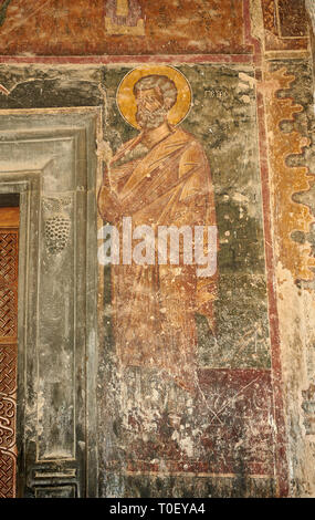 Photos et images de la fresque médiévale des saints sur la porte avant de la cathédrale St George Alaverdi & monastère complexe, 11ème siècle, près de Telav Banque D'Images