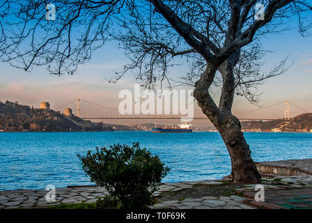 Istanbul, Turquie, 04 Janvier 2017 : Le bateau sur le Bosphore. Banque D'Images
