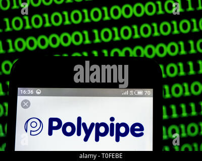 L'Ukraine. Mar 19, 2019. Groupe Polypipe plc logo de l'entreprise vu affichée sur un téléphone intelligent. Crédit : Igor Golovniov SOPA/Images/ZUMA/Alamy Fil Live News Banque D'Images