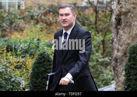 David Gauke - Secrétaire de la Justice est vu à son arrivée à l'Downing Street pour assister à la réunion hebdomadaire du Cabinet. Banque D'Images