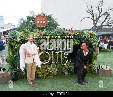 10 mars 2019 - Vue de bons et mauvais anges sur Amazon Premier Video's 'bons présages Jardin des Délices' activation, Jour 3, au SXSW trade show lors de la Conférence SXSW 2019 et festivals à Austin, Texas. Credit : Billy/Bennight ZUMA Wire/Alamy Live News Banque D'Images