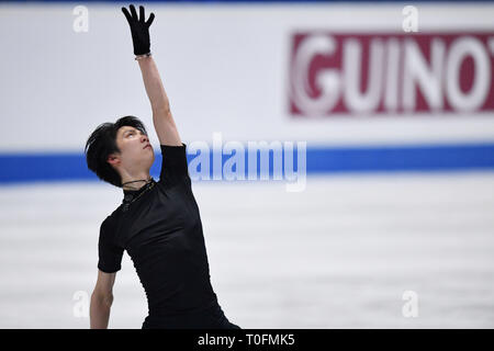 Saitama, Japon. Mar 20, 2019. Yuzuru Hanyu (JPN) Figure Skating : ISU World Figure Skating Championships, entraînement officiel au Saitama Super Arena de Tokyo, Japon. Credit : MATSUO .K/AFLO SPORT/Alamy Live News Banque D'Images