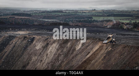 Une mine de charbon à ciel ouvert dans le Northumberland Shotton. Banque D'Images