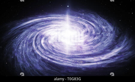3D illustration de galaxie spirale rempli d'étoiles de rotation et nebula Banque D'Images
