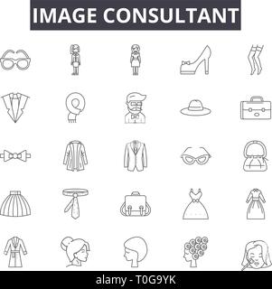 Icônes de ligne Image consultant pour le web et les terminaux mobiles. Signes d'avc modifiable. Image consultant résumé du concept illustrations Illustration de Vecteur