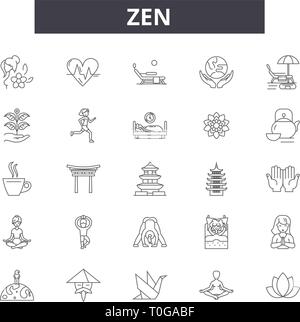 Ligne Zen et d'icônes pour le web et les terminaux mobiles. Signes d'avc modifiable. Résumé du concept zen illustrations Illustration de Vecteur